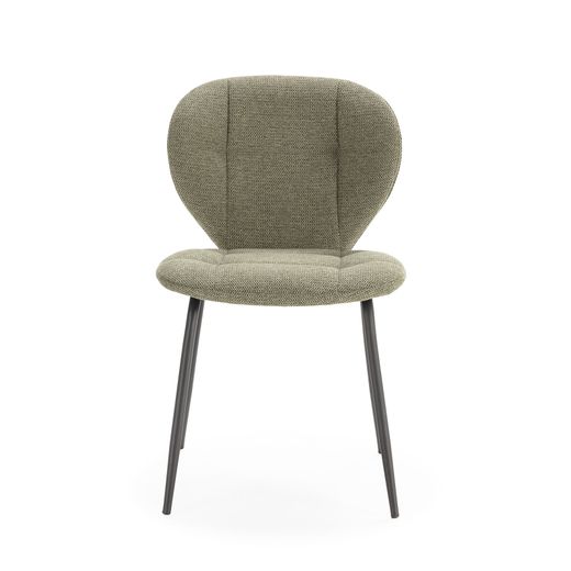 Fabric and metal chair in green, 50 x 58 x 83 cm | Maori