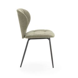 Fabric and metal chair in green, 50 x 58 x 83 cm | Maori