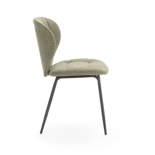 Fabric and metal chair in green, 50 x 58 x 83 cm | Maori