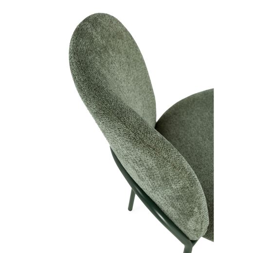 Fabric and metal chair in green, 51 x 60 x 85 cm | Daia