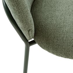 Fabric and metal chair in green, 51 x 60 x 85 cm | Daia