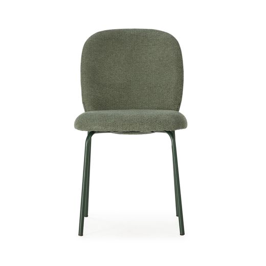 Fabric and metal chair in green, 51 x 60 x 85 cm | Daia