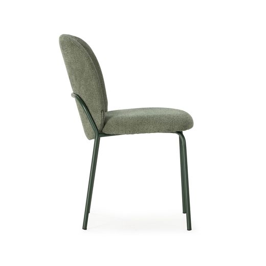 Fabric and metal chair in green, 51 x 60 x 85 cm | Daia