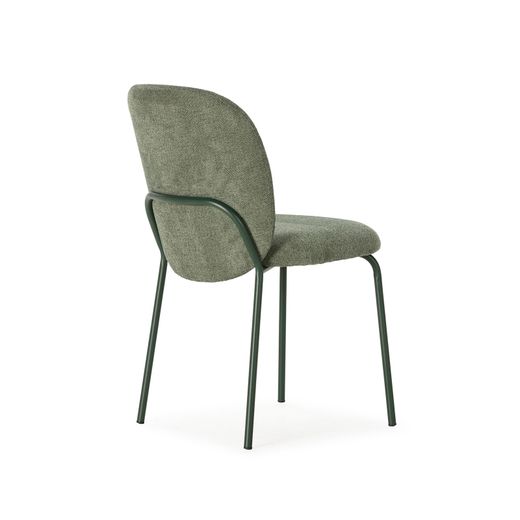 Fabric and metal chair in green, 51 x 60 x 85 cm | Daia