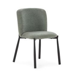 Fabric and metal chair in green, 52 x 58 x 80 cm | Ginny