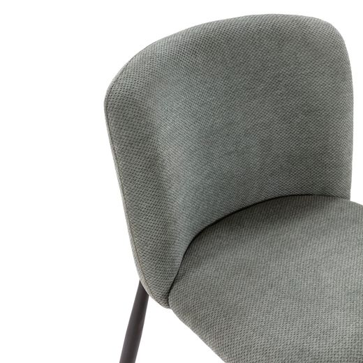 Fabric and metal chair in green, 52 x 58 x 80 cm | Ginny