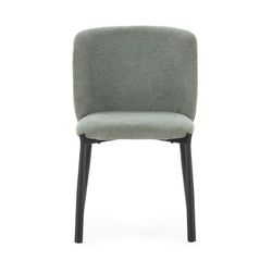 Fabric and metal chair in green, 52 x 58 x 80 cm | Ginny