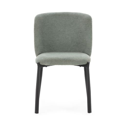 Fabric and metal chair in green, 52 x 58 x 80 cm | Ginny