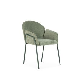 Fabric and metal chair in green, 65 x 61 x 84 cm | Aslin