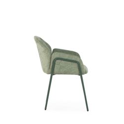 Fabric and metal chair in green, 65 x 61 x 84 cm | Aslin