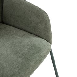 Fabric and metal chair in green, 65 x 61 x 84 cm | Aslin
