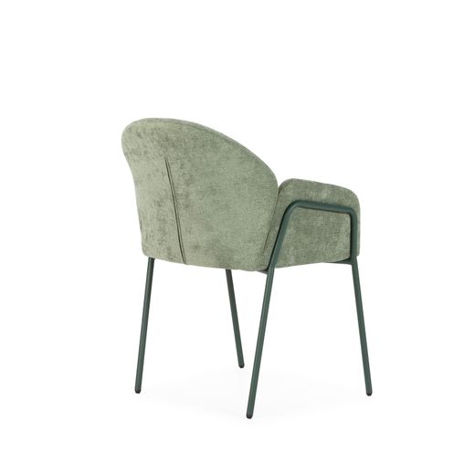 Fabric and metal chair in green, 65 x 61 x 84 cm | Aslin