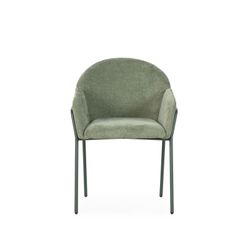 Fabric and metal chair in green, 65 x 61 x 84 cm | Aslin