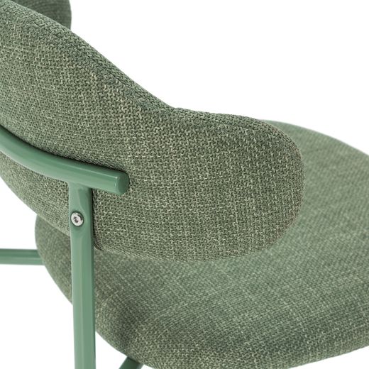 Cadeira em tecido e metal na cor verde-oliva, 51 x 53 x 78 cm | Adriel