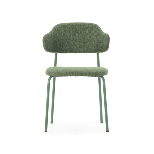 Cadeira em tecido e metal na cor verde-oliva, 51 x 53 x 78 cm | Adriel