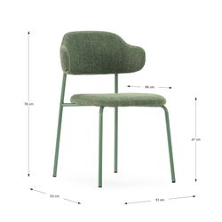 Cadeira em tecido e metal na cor verde-oliva, 51 x 53 x 78 cm | Adriel