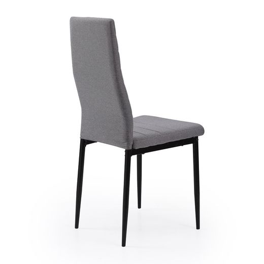 Grå/svart tyg och metall stol, 43 x 44 x 98 cm | Trevlig