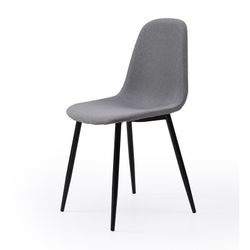 Sedia in tessuto e metallo grigio/nero, 44,5 x 54,5 x 84 cm | Sala