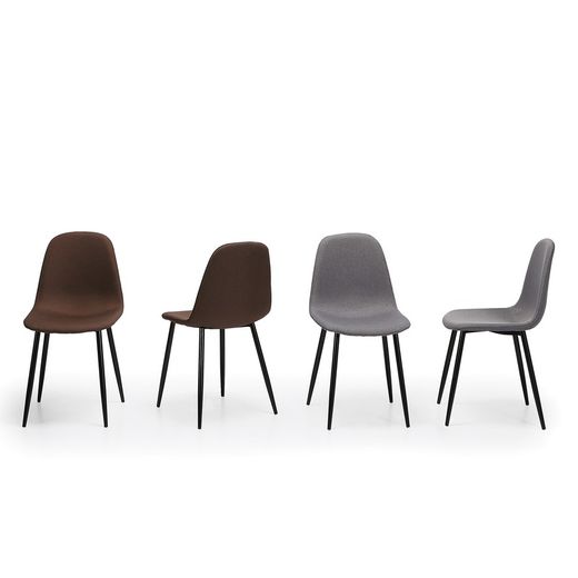 Grey/black fabric and metal chair, 44.5 x 54.5 x 84 cm | Hall