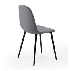 Sedia in tessuto e metallo grigio/nero, 44,5 x 54,5 x 84 cm | Sala