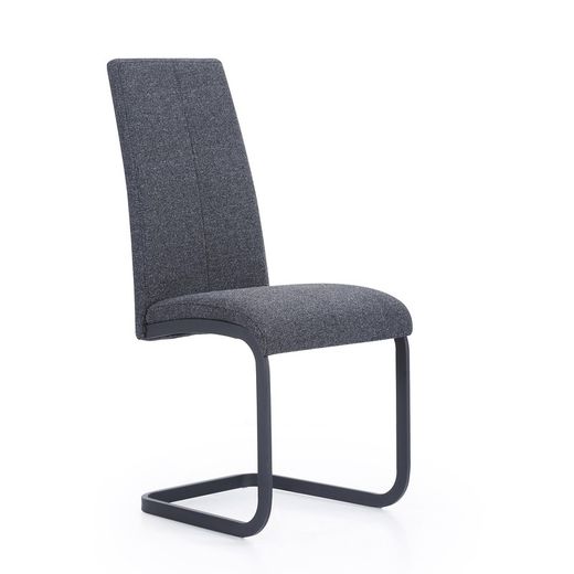 Silla de tejido y metal en gris y negro, 45 x 51 x 103 cm | Smile