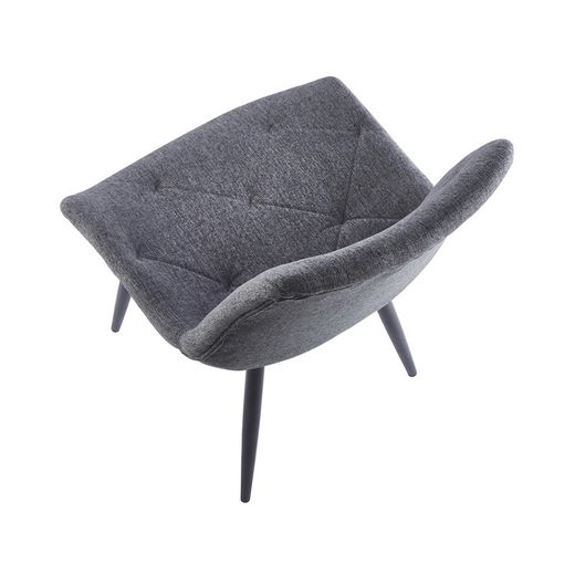 Grå/svart tyg och metall stol, 53 x 61 x 85 cm | Marlene