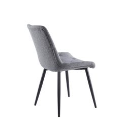 Grå/svart tyg och metall stol, 53 x 61 x 85 cm | Marlene