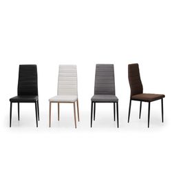 Brun/svart tyg och metall stol, 43 x 44 x 98 cm | Trevlig