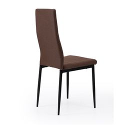 Brun/svart tyg och metall stol, 43 x 44 x 98 cm | Trevlig