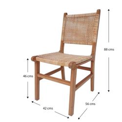 Krzesło z naturalnego drewna tekowego, 42 x 56 x 88 cm | Parma