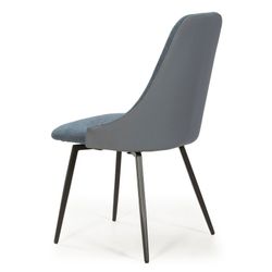 Fabric and metal chair in blue and black, 50 x 54 x 90 cm | Elma