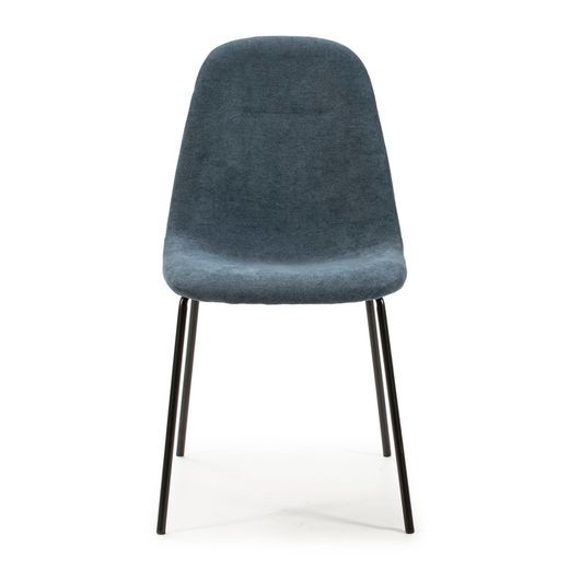 Blue fabric chair and metal legs, 45 x 54 x 45/85 cm