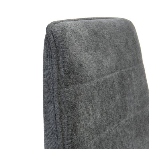 Chaise en tissu gris foncé et pieds en métal, 43 x 45 x 48/98 cm