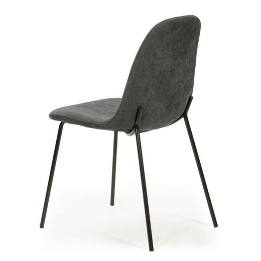 Gray fabric chair and metal legs, 45 x 54 x 45/85 cm