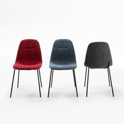Red fabric chair and metal legs, 45 x 54 x 45/85 cm