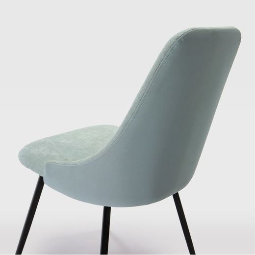 Stol i tyg och metall i grönt och svart, 50 x 54 x 90 cm | Elma