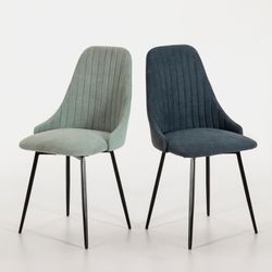 Stol i tyg och metall i grönt och svart, 50 x 54 x 90 cm | Elma