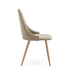 Fabric and metal chair in beige and natural, 50 x 57 x 91 cm | seoul