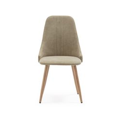 Fabric and metal chair in beige and natural, 50 x 57 x 91 cm | seoul