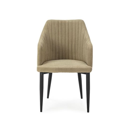 Fabric and metal chair in khaki and black, 55 x 57 x 88 cm | Nadi