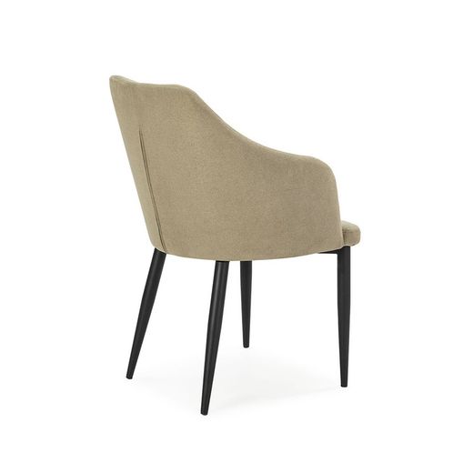 Fabric and metal chair in khaki and black, 55 x 57 x 88 cm | Nadi