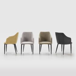 Fabric and metal chair in khaki and black, 55 x 57 x 88 cm | Nadi