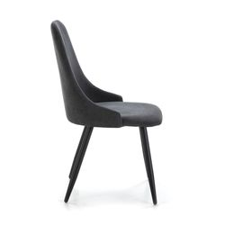 Stoel van stof en metaal in grijs en zwart, 50 x 57 x 91 cm | Pinda