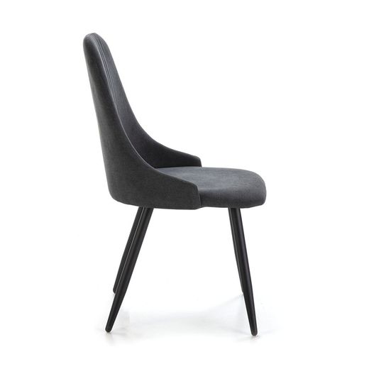 Stoel van stof en metaal in grijs en zwart, 50 x 57 x 91 cm | Pinda