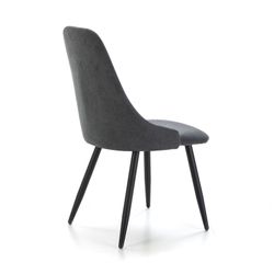 Stoel van stof en metaal in grijs en zwart, 50 x 57 x 91 cm | Pinda