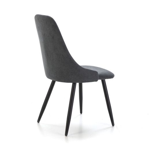 Stoel van stof en metaal in grijs en zwart, 50 x 57 x 91 cm | Pinda