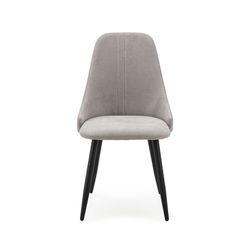 Fabric and metal chair in gray and black, 50 x 57 x 91 cm | Peanut