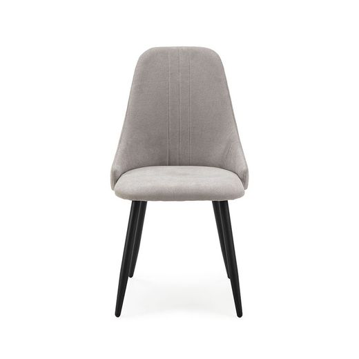 Fabric and metal chair in gray and black, 50 x 57 x 91 cm | Peanut