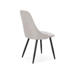 Fabric and metal chair in gray and black, 50 x 57 x 91 cm | Peanut
