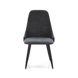 Stoel van stof en metaal in grijs en zwart, 50 x 57 x 91 cm | Pinda